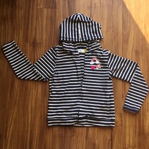 Navy & White Zip-Up Hoodie. Girls M. NWOT.